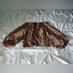 Snake-Print Off The Shoulder Dress Top